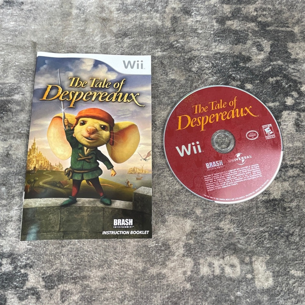 The Tale of Despereaux Nintendo Wii Video Game Disc & Manual Brash Entertainment